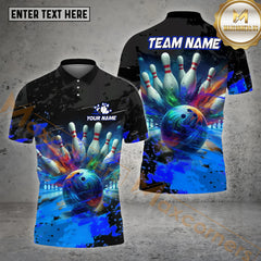 Maxcorners Bowling Graffiti Art Jersey Personalized Name, Team Name 3D Shirt (4 colors)