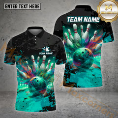 Maxcorners Bowling Graffiti Art Jersey Personalized Name, Team Name 3D Shirt (4 colors)