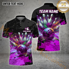 Maxcorners Bowling Graffiti Art Jersey Personalized Name, Team Name 3D Shirt (4 colors)