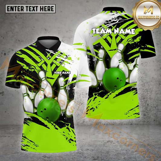Maxcorners Bowling Strike Art Jersey Personalized Name, Team Name 3D Shirt (4 colors)