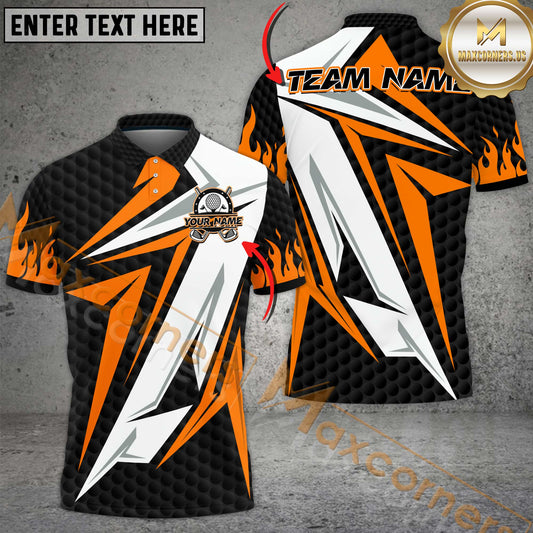 Maxcorners Flame Golf Ball Golf Texure Pattern  Multicolor Options Personalized Name, Team Name 3D Shirt (6 Colors)