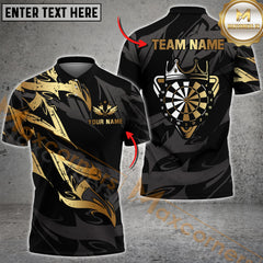 Maxcorners Premium Golden Dartboard Darts Sport Jersey Pattern  Multicolor Options Personalized Name, Team Name 3D Shirt (4 Colors)