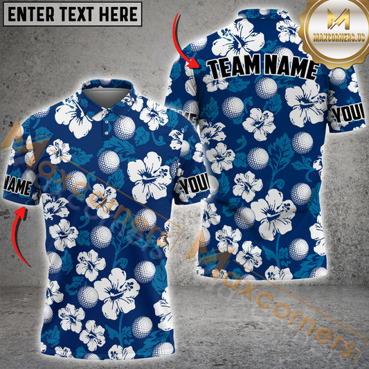 Maxcorners Golf Ball Tropical Pattern  Multicolor Options Personalized Name, Team Name 3D Shirt (4 Colors)