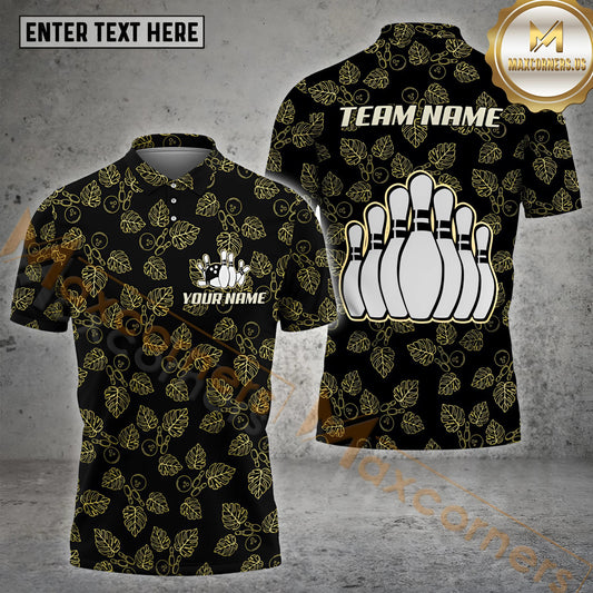 Maxcorners Tropical Inspired Bowling Sport Jersey Pattern  Multicolor Options Personalized Name, Team Name 3D Shirt (4 Colors)