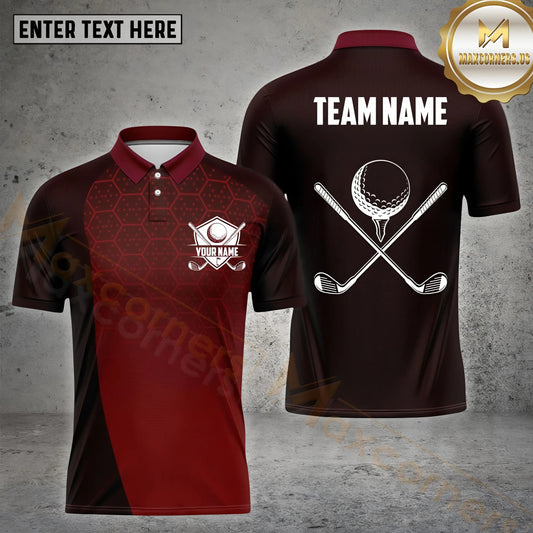 Maxcorners Golf Dotted Hexagon Pattern Multicolor Options Personalized Name, Team Name 3D Shirt (4 Colors)