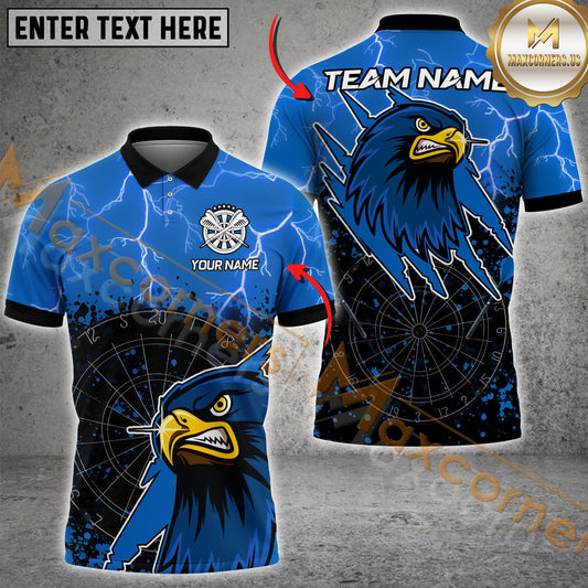 Maxcorners Dartboard Hawk Darts With Lightning Multicolor Options Personalized Name, Team Name 3D Shirt (4 Colors)