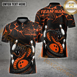 Maxcorners Black Snake Bowling Shirt With Flames Multicolor Options Personalized Name, Team Name 3D Shirt (4 Colors)