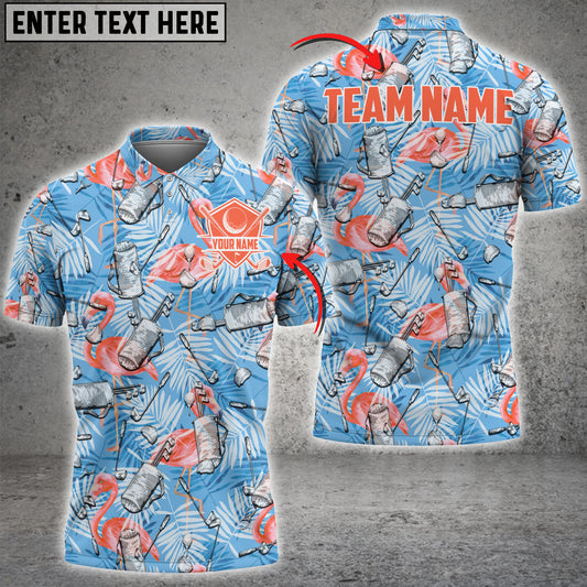 Maxcorners Flamingo Golf Tropical Party Multicolor Options Personalized Name, Team Name 3D Shirt (4 Colors)