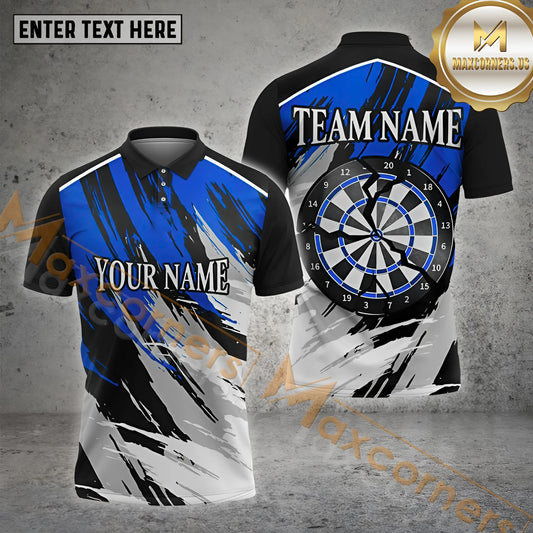 Maxcorners Darts Shirt Grunge Target Strike Brush Style Multicolor Options Personalized Name, Team Name 3D Shirt (4 Colors)