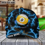 Maxcorners  Billiards  Ball 9 The Power Of The God Of Thunder Personalized Name Cap (4 Colors)