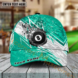 Maxcorners Billiards Ball 8 Lightning Flame  Personalized Name Cap (4 Colors)