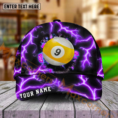 Maxcorners  Billiards  Ball 9 The Power Of The God Of Thunder Personalized Name Cap (4 Colors)