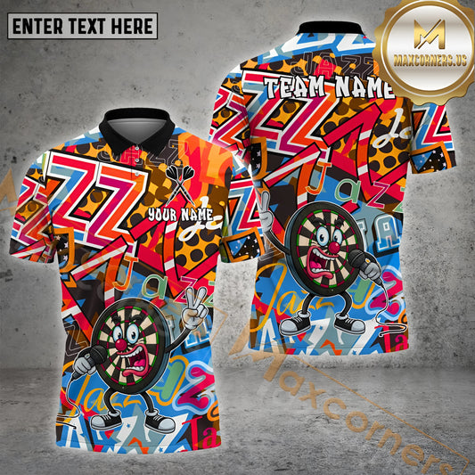 Maxcorners Dartboard Singer Graffiti Multicolor Options Personalized Name, Team Name 3D Shirt (4 Colors)