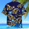 Maxcorners Personalized Blue Hot Rod Classic Car Hawaiian Shirt