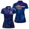 Maxcorners Men's Custom Darts Shirt With Cobalt Phoenix Camouflage Pattern And Dartboard LM1605