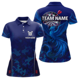 Maxcorners Men's Custom Darts Shirt With Cobalt Phoenix Camouflage Pattern And Dartboard LM1605