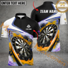 Maxcorners Darts Arrow Galaxy Multilcolor Option Customized Name, Team Name 3D Polo Shirt