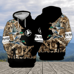 Maxcorners Duck Hunting Black Camo All Over Print Shirt TU2511