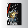 Maxcorners Largemouth Bass Fishing Classic Jump Water Splash American Flag Design Personalized Name 3D Poster