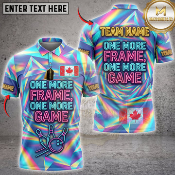 Maxcorners Bowling Canadian Flag One More Frame One More Game Personalized Name 3D Unisex Shirt