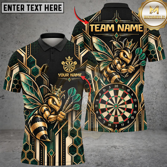 Maxcorners Darts Golden Egyptian Anubis Ornamental Classic Dartboard Personalized Name 3D Unisex Shirt