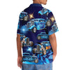 Maxcorners Personalized Hot Rod Blue Style Hawaiian Shirt