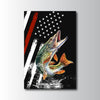 Maxcorners Northern Pike Fishing Dynamic Splash American Flag Design Personalized Name 3D Poster