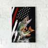 Maxcorners Northern Pike Fishing Dynamic Splash American Flag Design Personalized Name 3D Poster