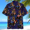 Maxcorners 4th Of July Funny German Shepherd Hot Rod Hawaiian Shirt
