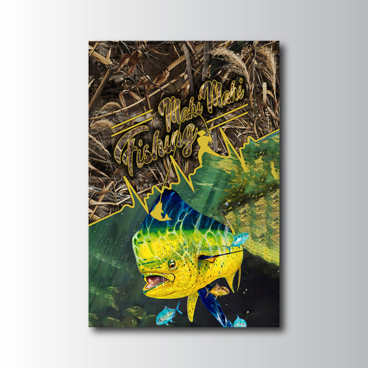 Maxcorners Mahi Mahi Fishing Vibrant Reef Underwater Scene Design Personalized Name 3D Poster