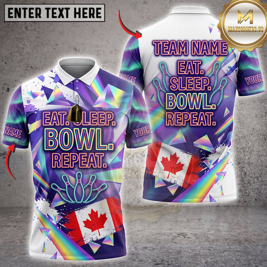 Maxcorners Bowling Canadian Flag Bowling Is How I Roll Personalized Name 3D Unisex Shirt