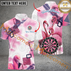 Maxcorners Flamingo Dartboard Darts Jersey Customized Name, Team Name 3D Polo Shirt