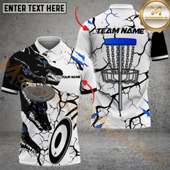 Maxcorners Wolf Strike Disc Golf Polo Shirt Personalized Name, Team Name 3D Shirt (4 Colors)