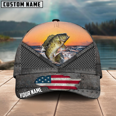 Maxcorners Crappie Fishing Sunset Customized Name 3D Cap