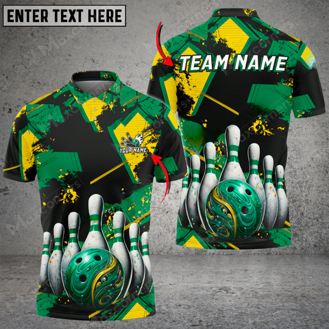 Maxcorners Fireball Fury Bowling Jersey Multicolor Option Customized Name, Team Name 3D Polo Shirt