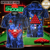 Maxcorners Billiard Apparel Glowing Triangle Rack Multicolor Customized Name 3D Shirt
