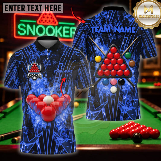 Maxcorners Billiard Apparel Glowing Triangle Rack Multicolor Customized Name 3D Shirt