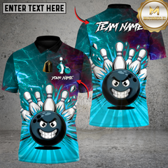 Maxcorners Bowling Raging Rollers Multicolor Customized Name, Team Name 3D Shirts