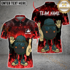 Maxcorners Bowling Ball Cool Vibes Multicolor Personalized 3D Shirt, Urban Style Flame Smoke Shirts
