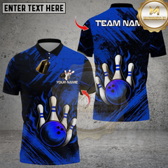 Maxcorners Flame Bowling And Pins Design Multioptions Personalized Name, Team Name Unisex 3D Shirts