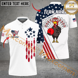 Maxcorners Way Of American Flag Bowling Jersey Personalized Name, Team Name 3D Shirt