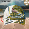 Maxcorners Fishing Blue Wave Personalized Name 3D Cap