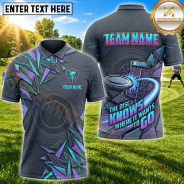 Maxcorners Disc Golf Neon Purple Flying Disc Quote Personalized Name 3D Unisex Shirt