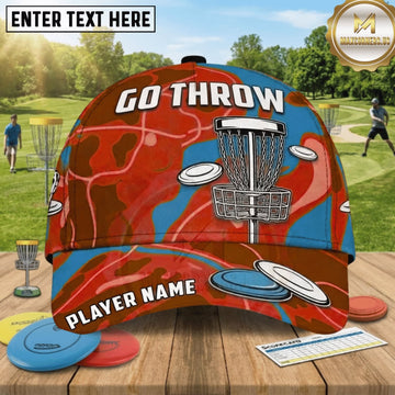 (8 Colors) Maxcorners Disc Golf Go Throw Chain Basket & Flying Discs Personalized Name 3D Cap LM3009