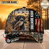 Maxcorners Dog Hunting And Duck Hunting Dog Marsh Camo American Flag Personalized Name 3D Cap