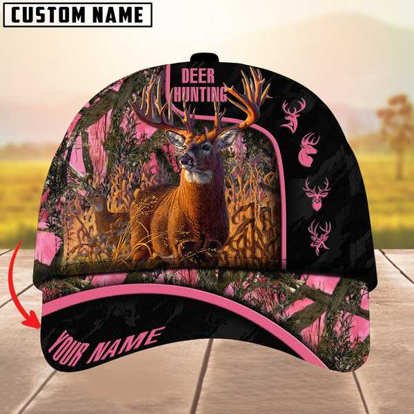 Maxcorners Premium Florapunk Deer Hunting Multicolor Personalized Name 3D Cap