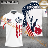 Maxcorners Way Of America Bowling Jersey Customized Name, Team Name 3D Polo Shirt