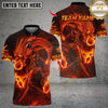 Maxcorners Flaming Samurai Dragon Bowling Multicolor Customized Name, Team Name 3D Shirt