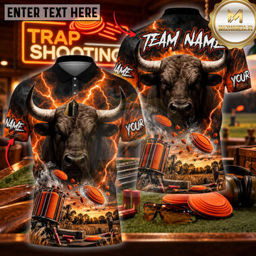 Maxcorners Trap Shooting Hunter & Shotgun Action Graphic Multicolor Customized Name, Team Name 3D Shirts