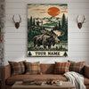 Maxcorners Wildlife Outdoor Autumn Hunting Collage Personalized Canvas Wall Art